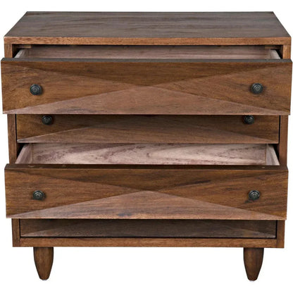 Noir Diamond Four Drawers Walnut Chest