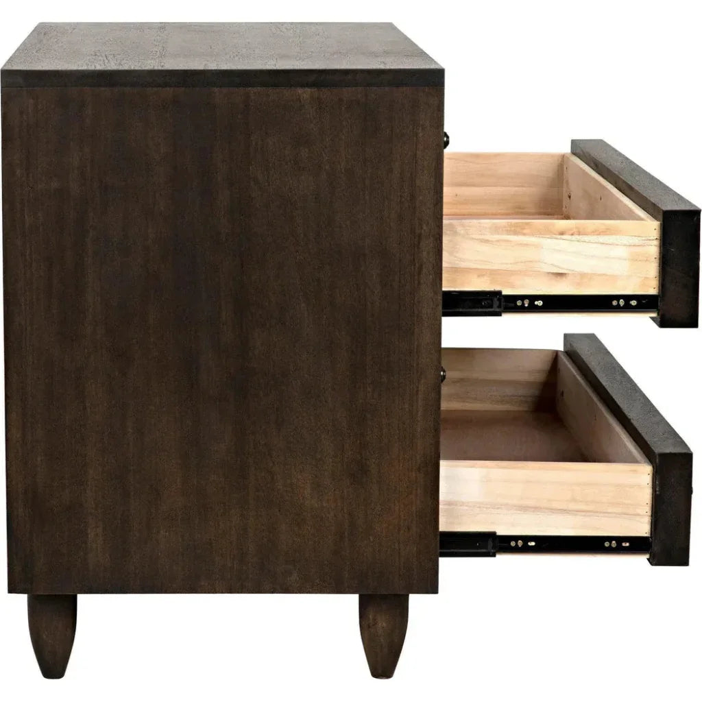 Noir Diamond Four Drawers Walnut Chest