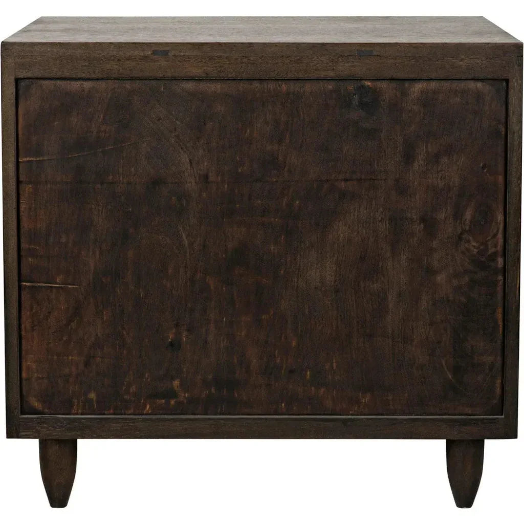 Noir Diamond Four Drawers Walnut Chest