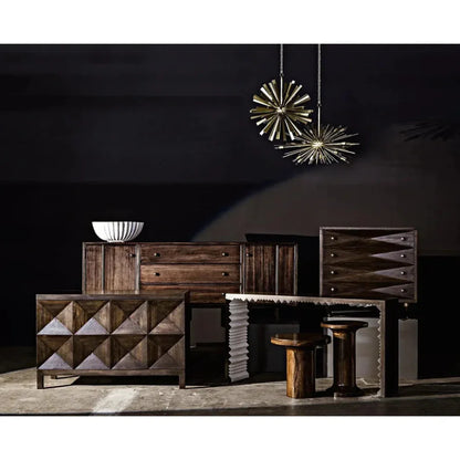 Noir Diamond Four Drawers Walnut Chest