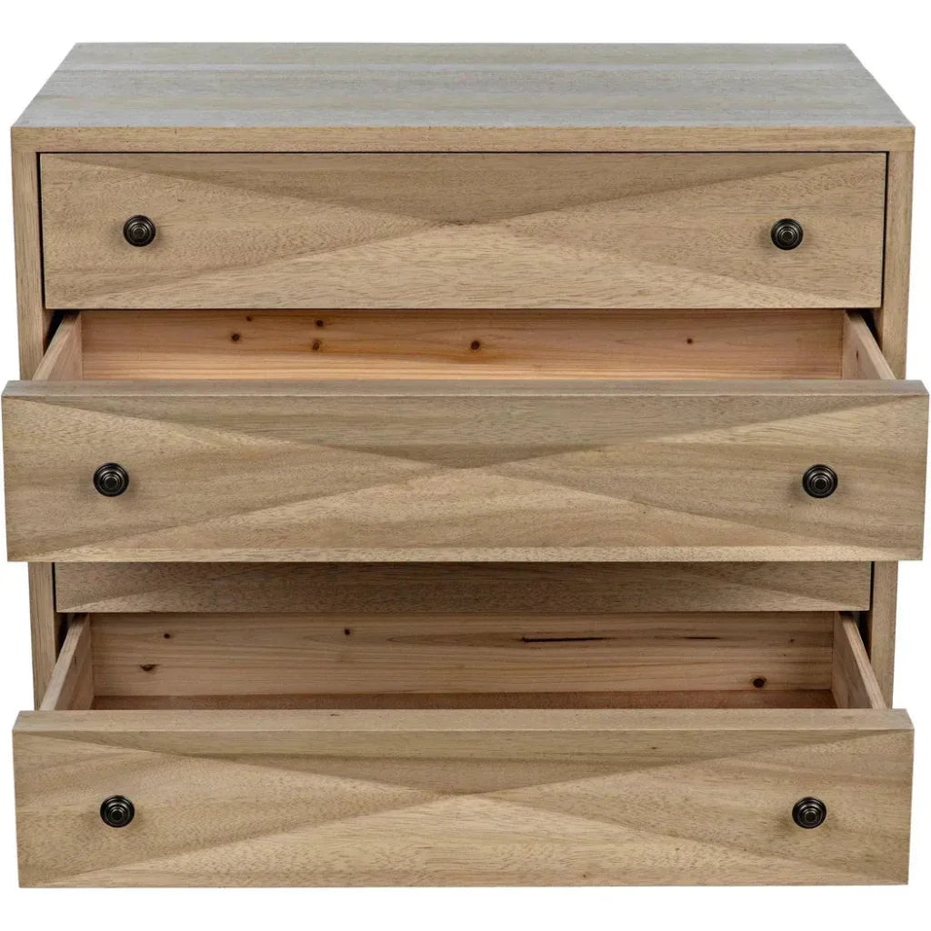 Noir Diamond Four Drawers Walnut Chest