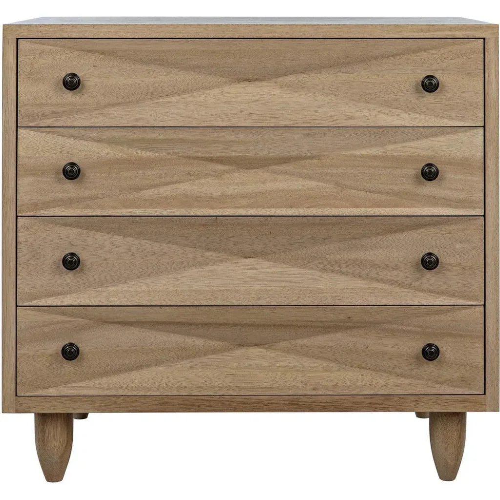 Noir Diamond Four Drawers Walnut Chest