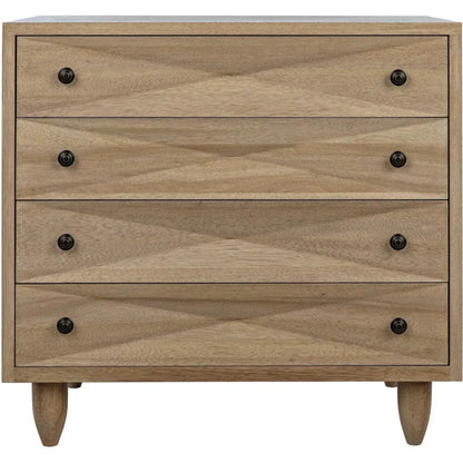 Noir Diamond Four Drawers Walnut Chest