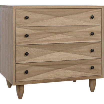 Noir Diamond Four Drawers Walnut Chest