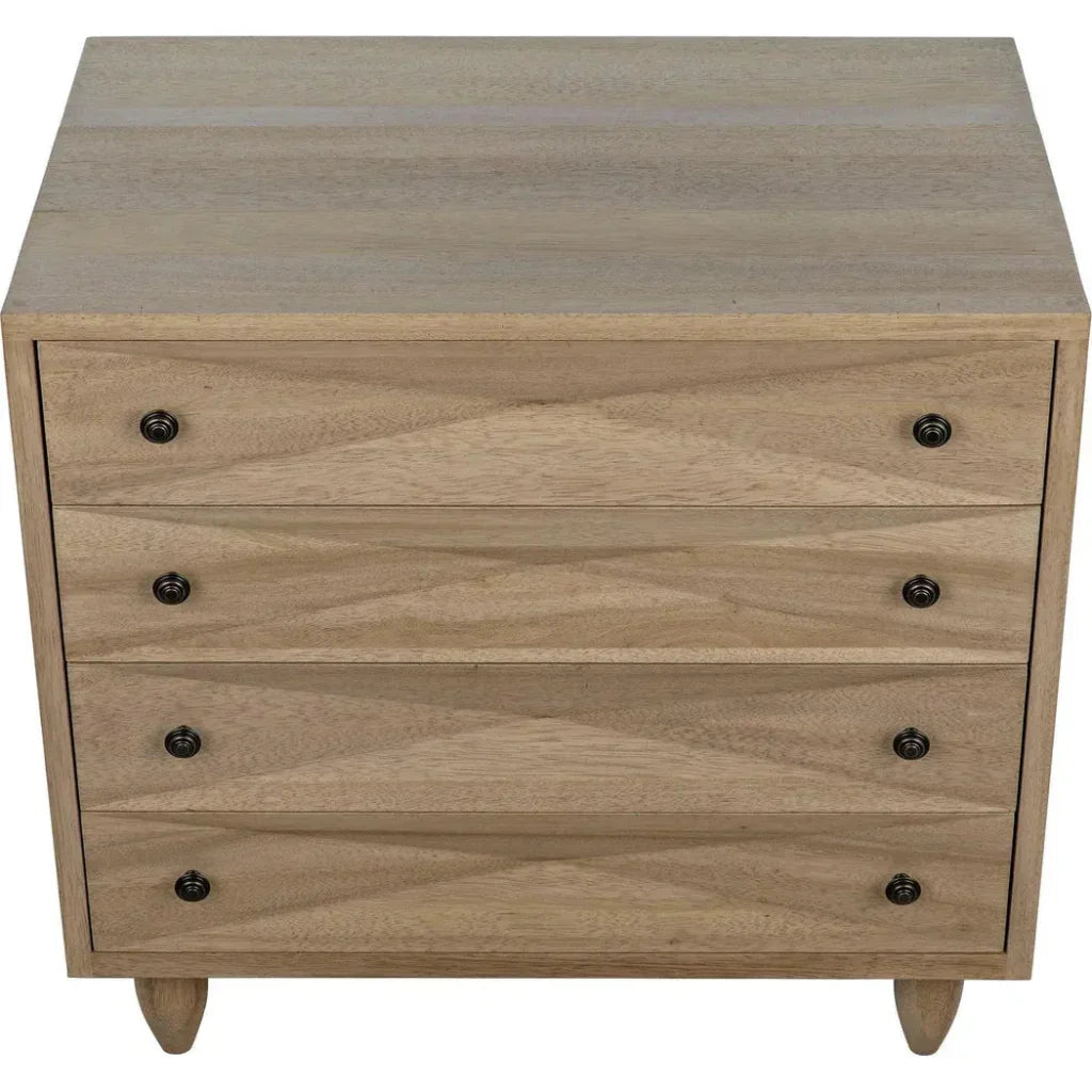 Noir Diamond Four Drawers Walnut Chest
