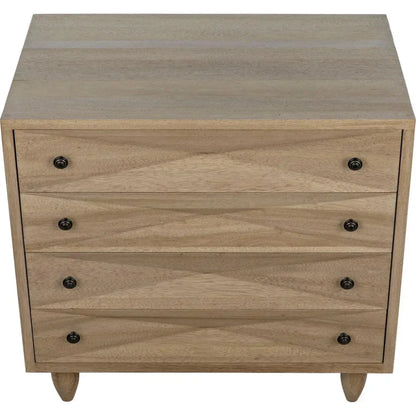 Noir Diamond Four Drawers Walnut Chest