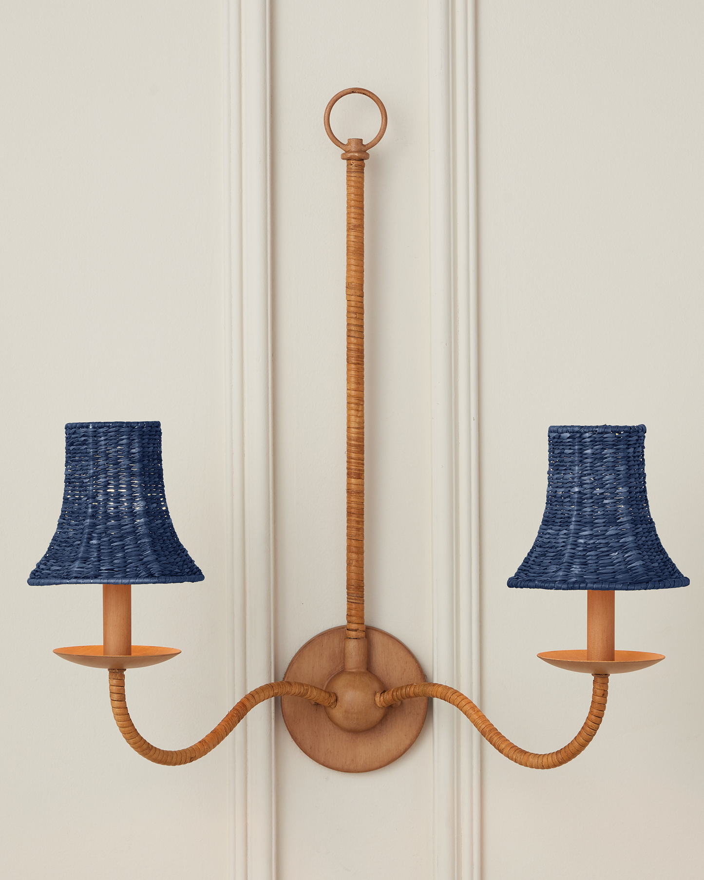 Bell Seagrass Blue Chandelier Shade