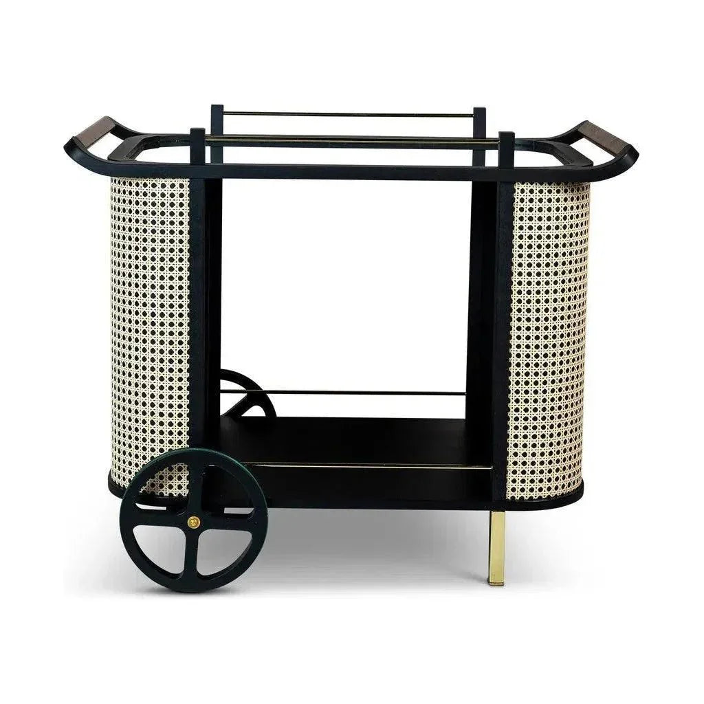 Dinda Wooden Cane Bar Cart