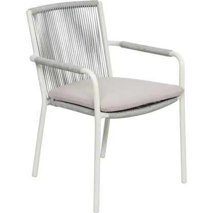 Seasonal Living Dining Arm Chair Set of Two - White Outdoor