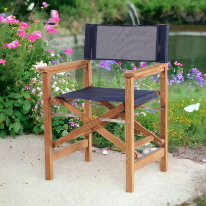 Director Teak Folding Outdoor Folding Armchair - LOOMLAN - HiTeak - Outdoor Dining Chairs