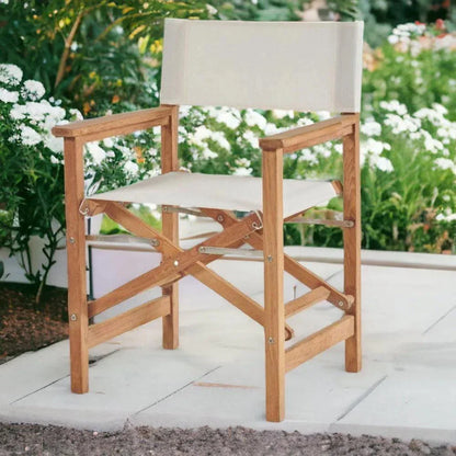 Director Teak Folding Outdoor Folding Armchair - LOOMLAN - HiTeak - Outdoor Dining Chairs