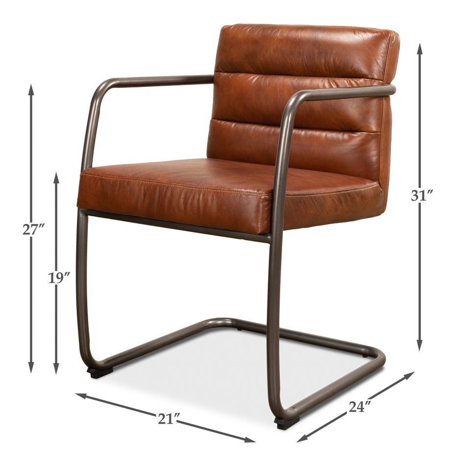 Sarreid Director's Vintage Leather Armchair
