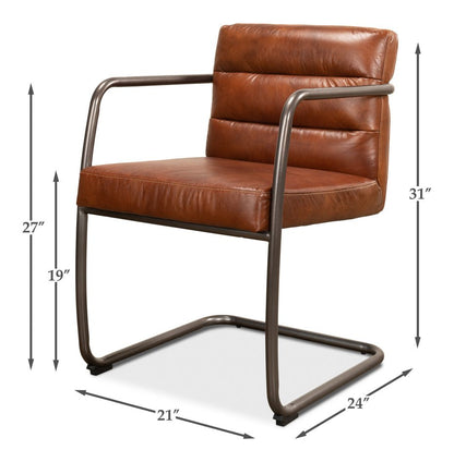 Sarreid Director's Vintage Leather Armchair