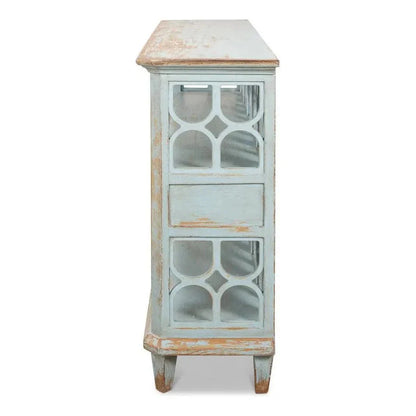 Distressed Blue Console Table With Drawers - LOOMLAN - Sarreid - Console Tables