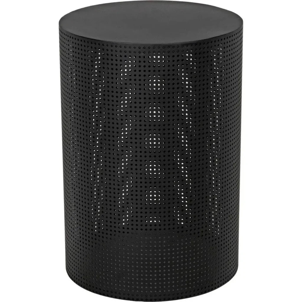 Noir Dixon Black Round Side Table