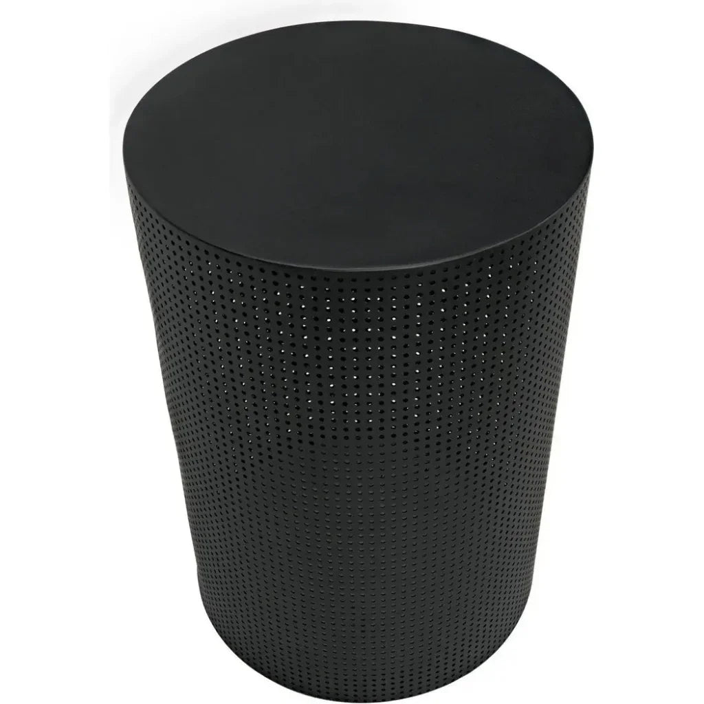 Noir Dixon Black Round Side Table