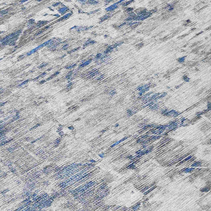 LOOMLAN Rugs Dorana Blue Washable Indoor-Outdoor Rug