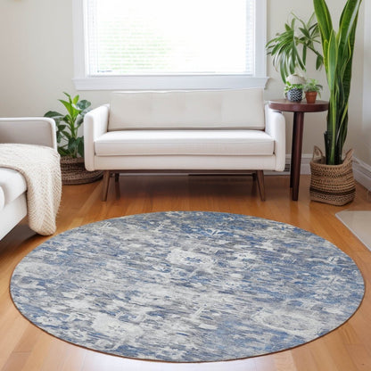 LOOMLAN Rugs Dorana Blue Washable Indoor-Outdoor Rug