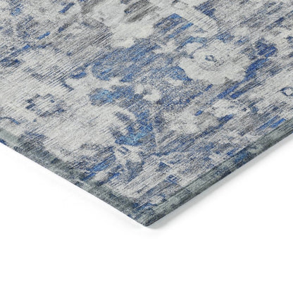 LOOMLAN Rugs Dorana Blue Washable Indoor-Outdoor Rug