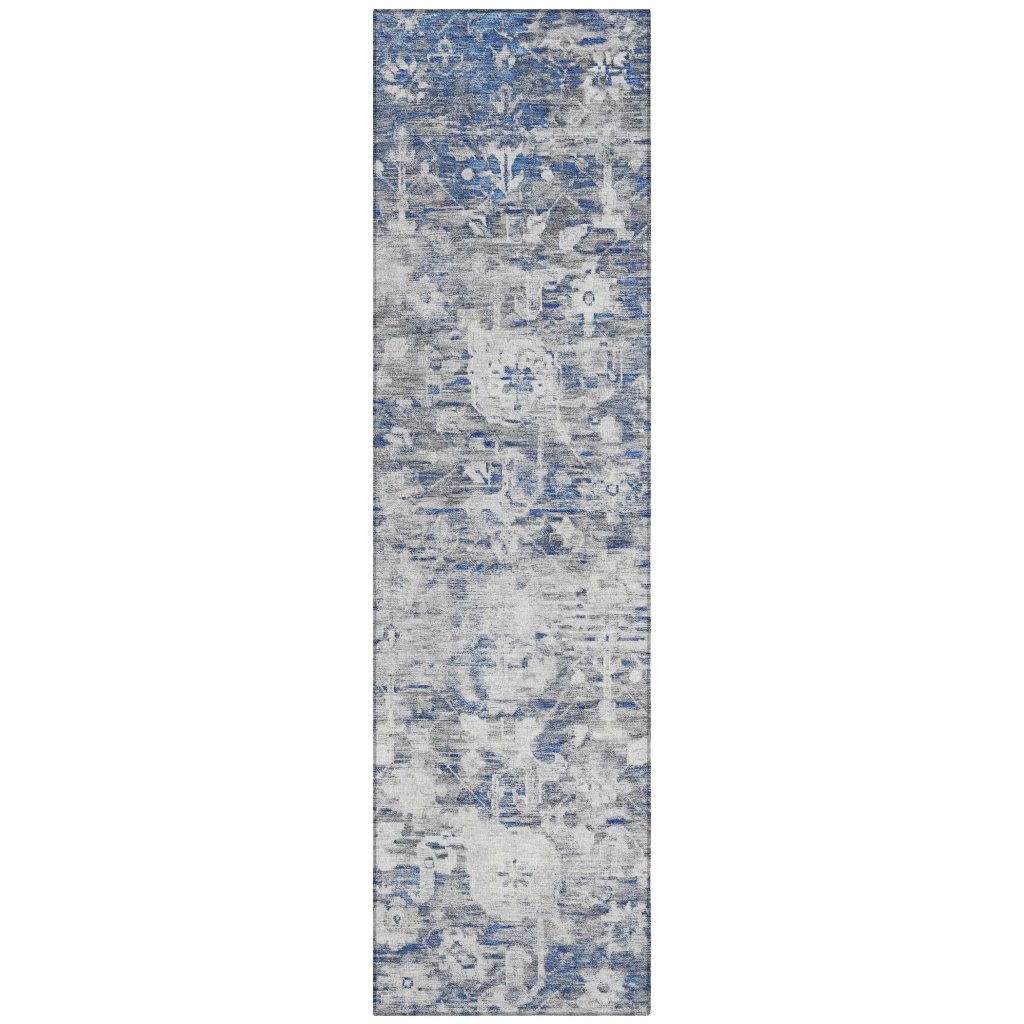 LOOMLAN Rugs Dorana Blue Washable Indoor-Outdoor Rug