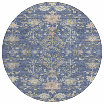 LOOMLAN Rugs Doris Blue Washable Indoor-Outdoor Rug