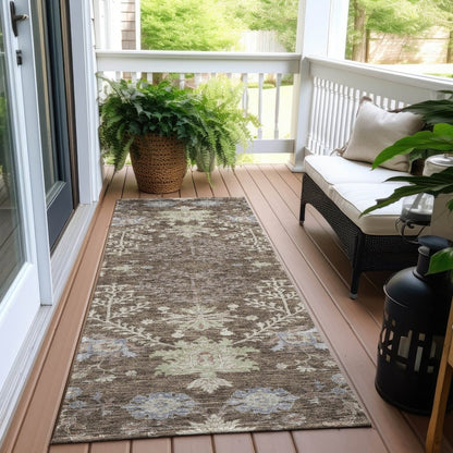 LOOMLAN Rugs Doris Brown Washable Indoor-Outdoor Rug