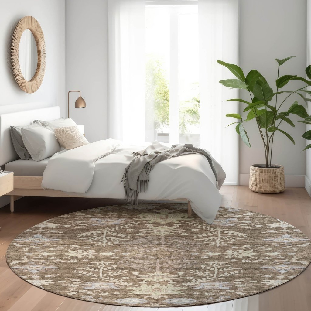 LOOMLAN Rugs Doris Brown Washable Indoor-Outdoor Rug