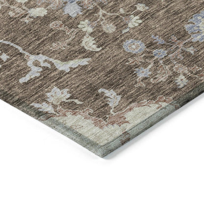 LOOMLAN Rugs Doris Brown Washable Indoor-Outdoor Rug