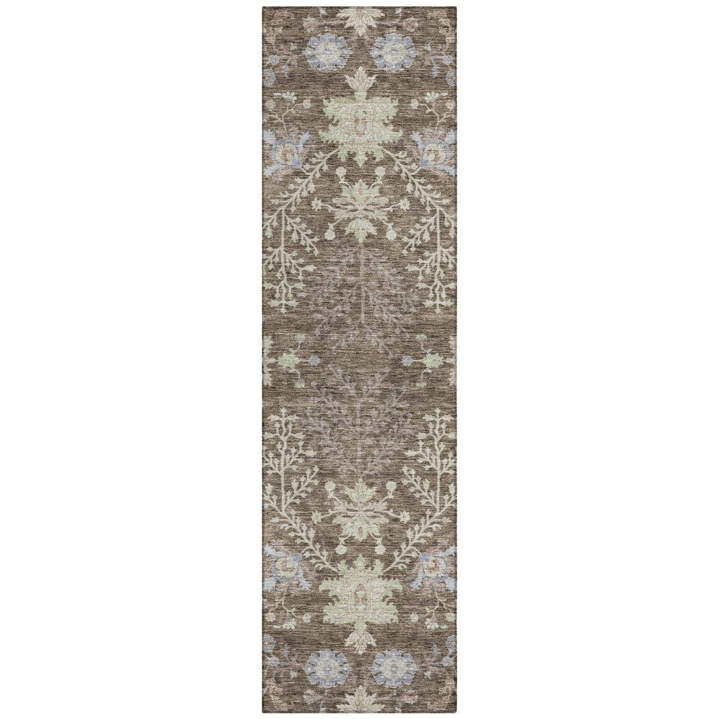 LOOMLAN Rugs Doris Brown Washable Indoor-Outdoor Rug