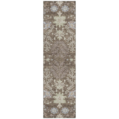 LOOMLAN Rugs Doris Brown Washable Indoor-Outdoor Rug