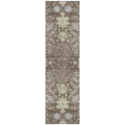 LOOMLAN Rugs Doris Brown Washable Indoor-Outdoor Rug