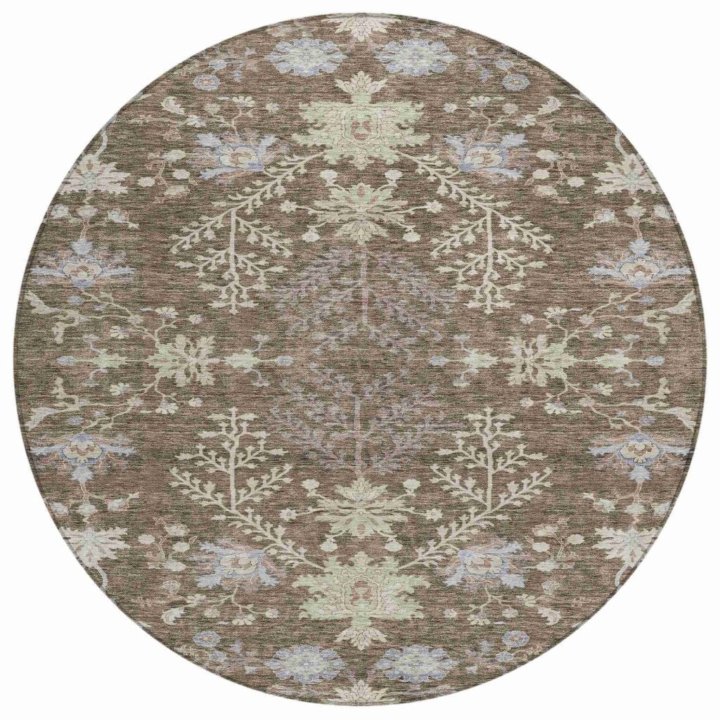 LOOMLAN Rugs Doris Brown Washable Indoor-Outdoor Rug
