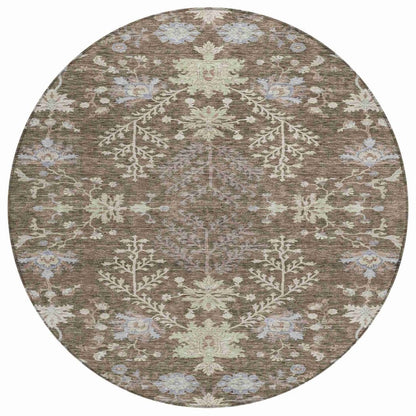 LOOMLAN Rugs Doris Brown Washable Indoor-Outdoor Rug