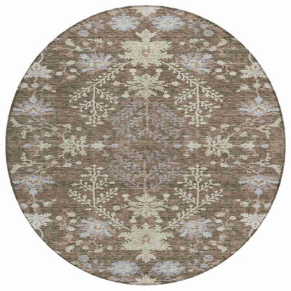 LOOMLAN Rugs Doris Brown Washable Indoor-Outdoor Rug