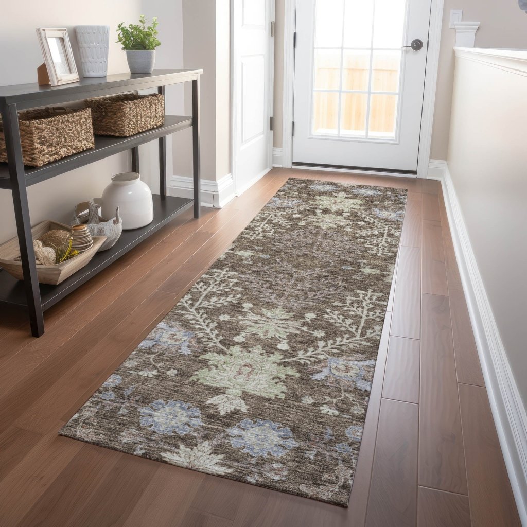 LOOMLAN Rugs Doris Brown Washable Indoor-Outdoor Rug