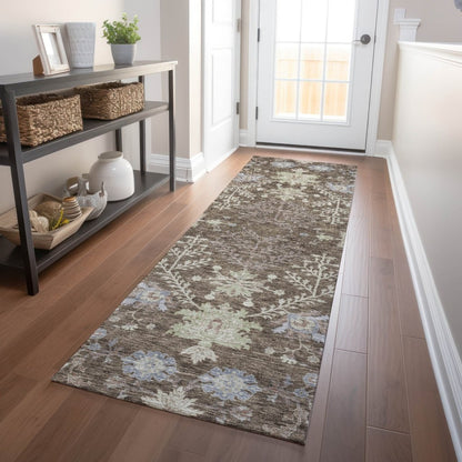 LOOMLAN Rugs Doris Brown Washable Indoor-Outdoor Rug