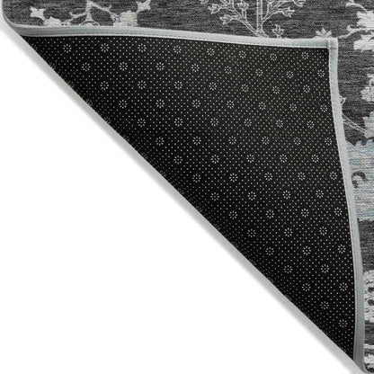 LOOMLAN Rugs Doris Charcoal Washable Indoor-Outdoor Rug