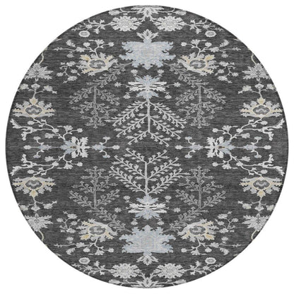 LOOMLAN Rugs Doris Charcoal Washable Indoor-Outdoor Rug