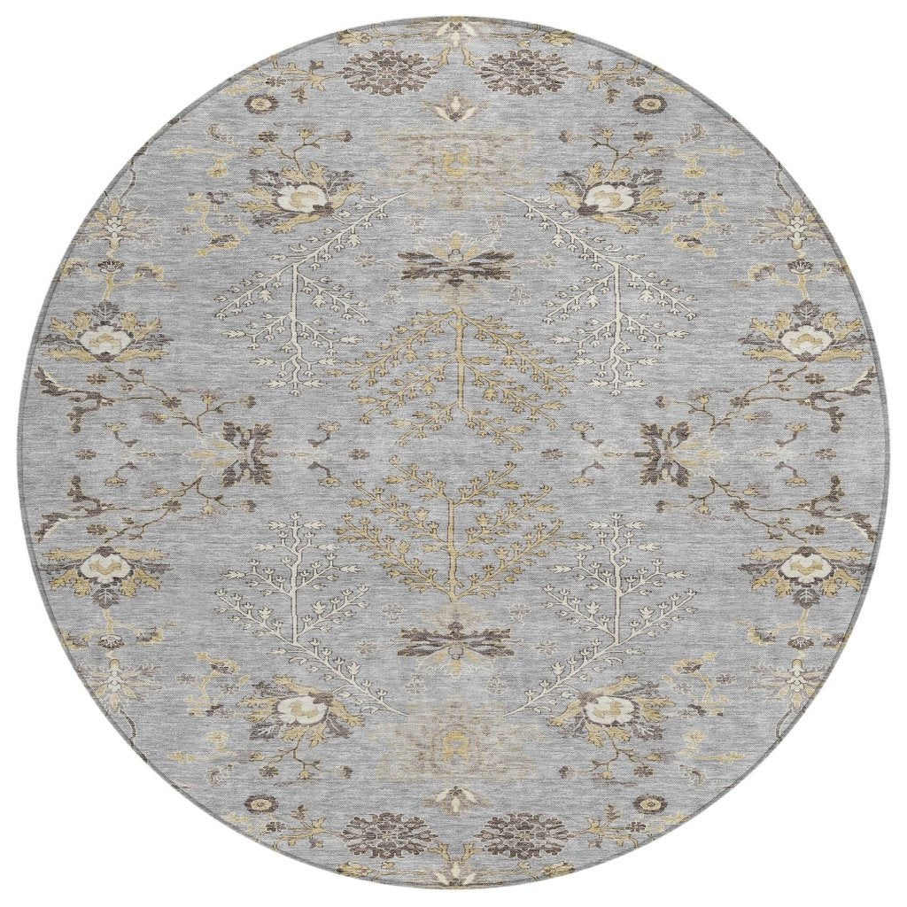 LOOMLAN Rugs Doris Gray Washable Indoor-Outdoor Rug