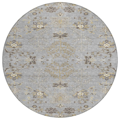 LOOMLAN Rugs Doris Gray Washable Indoor-Outdoor Rug
