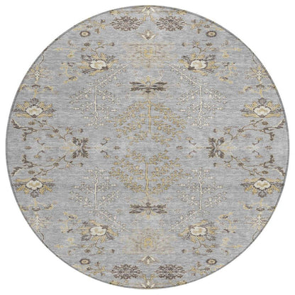 LOOMLAN Rugs Doris Gray Washable Indoor-Outdoor Rug