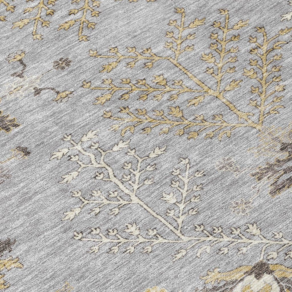 LOOMLAN Rugs Doris Gray Washable Indoor-Outdoor Rug