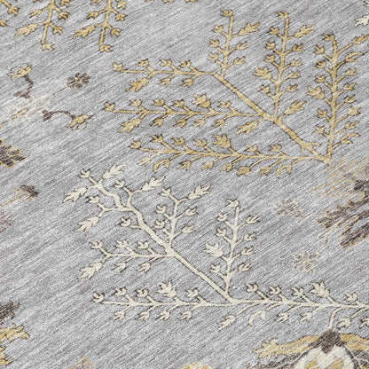LOOMLAN Rugs Doris Gray Washable Indoor-Outdoor Rug