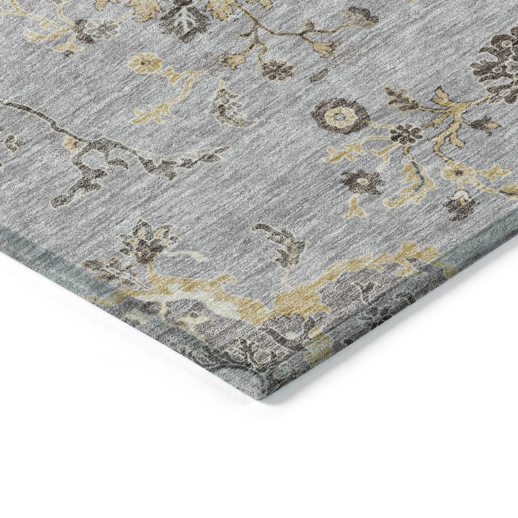 LOOMLAN Rugs Doris Gray Washable Indoor-Outdoor Rug