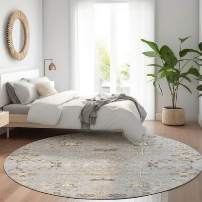 LOOMLAN Rugs Doris Gray Washable Indoor-Outdoor Rug