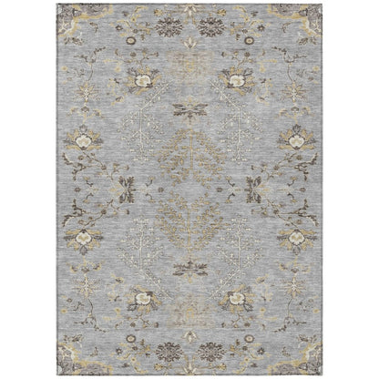 LOOMLAN Rugs Doris Gray Washable Indoor-Outdoor Rug