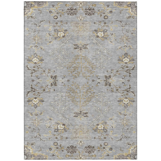 LOOMLAN Rugs Doris Gray Washable Indoor-Outdoor Rug