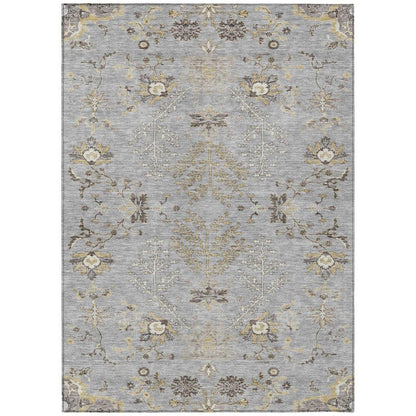 LOOMLAN Rugs Doris Gray Washable Indoor-Outdoor Rug
