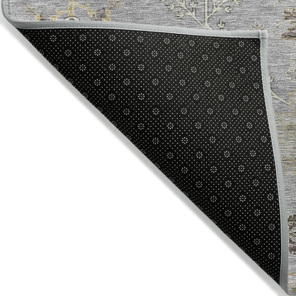 LOOMLAN Rugs Doris Gray Washable Indoor-Outdoor Rug