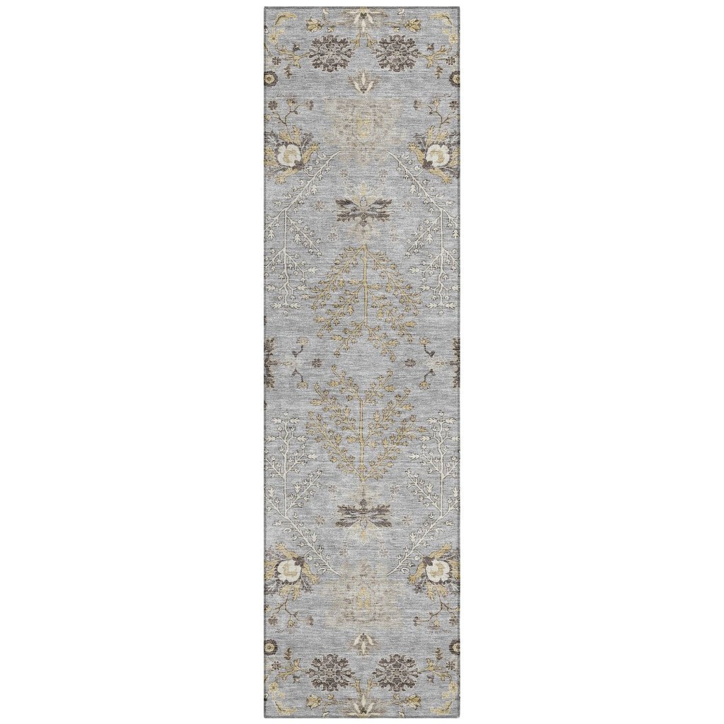 LOOMLAN Rugs Doris Gray Washable Indoor-Outdoor Rug